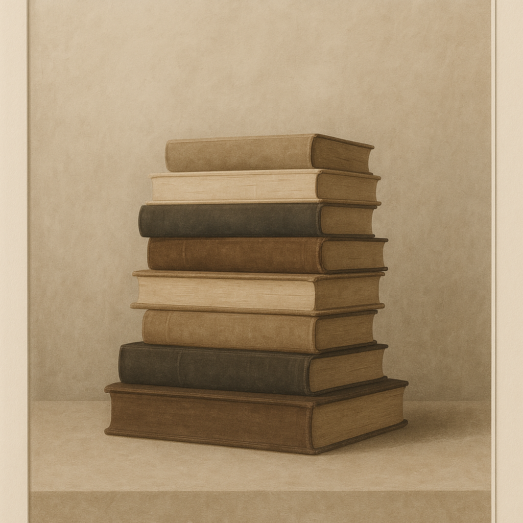 Dark Academia Book Stack Poster for Chic Library Wall Decor